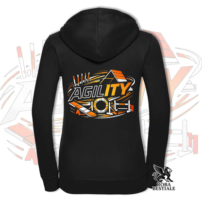 Felpa PURE AGILITY - Stampa ARANCIONE - Con Cappuccio e Full Zip, Uomo o Donna, in tanti colori - dalla XS alla 5XL