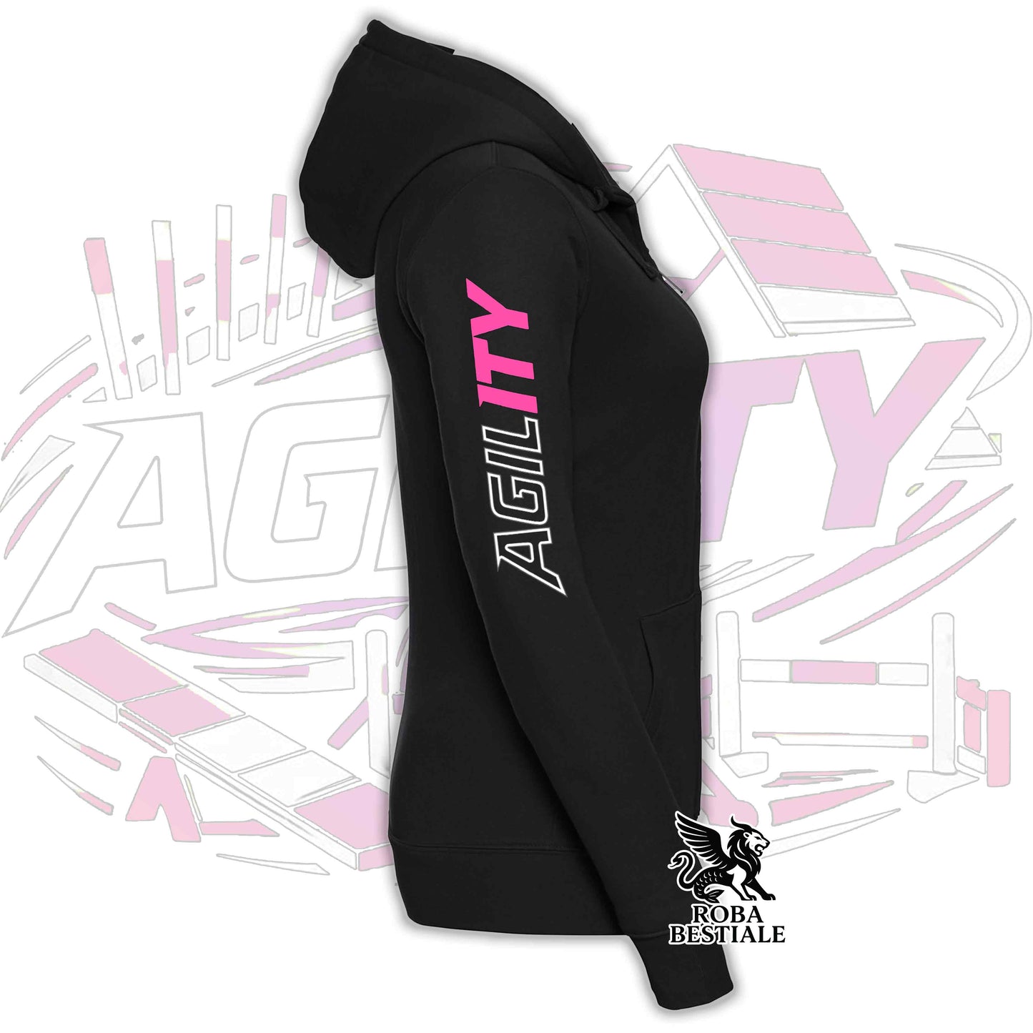 PURE AGILITY Sweatshirt - PINK Print - Hooded and Full Zip, Men or Women, in many colors - from XS to 5XL