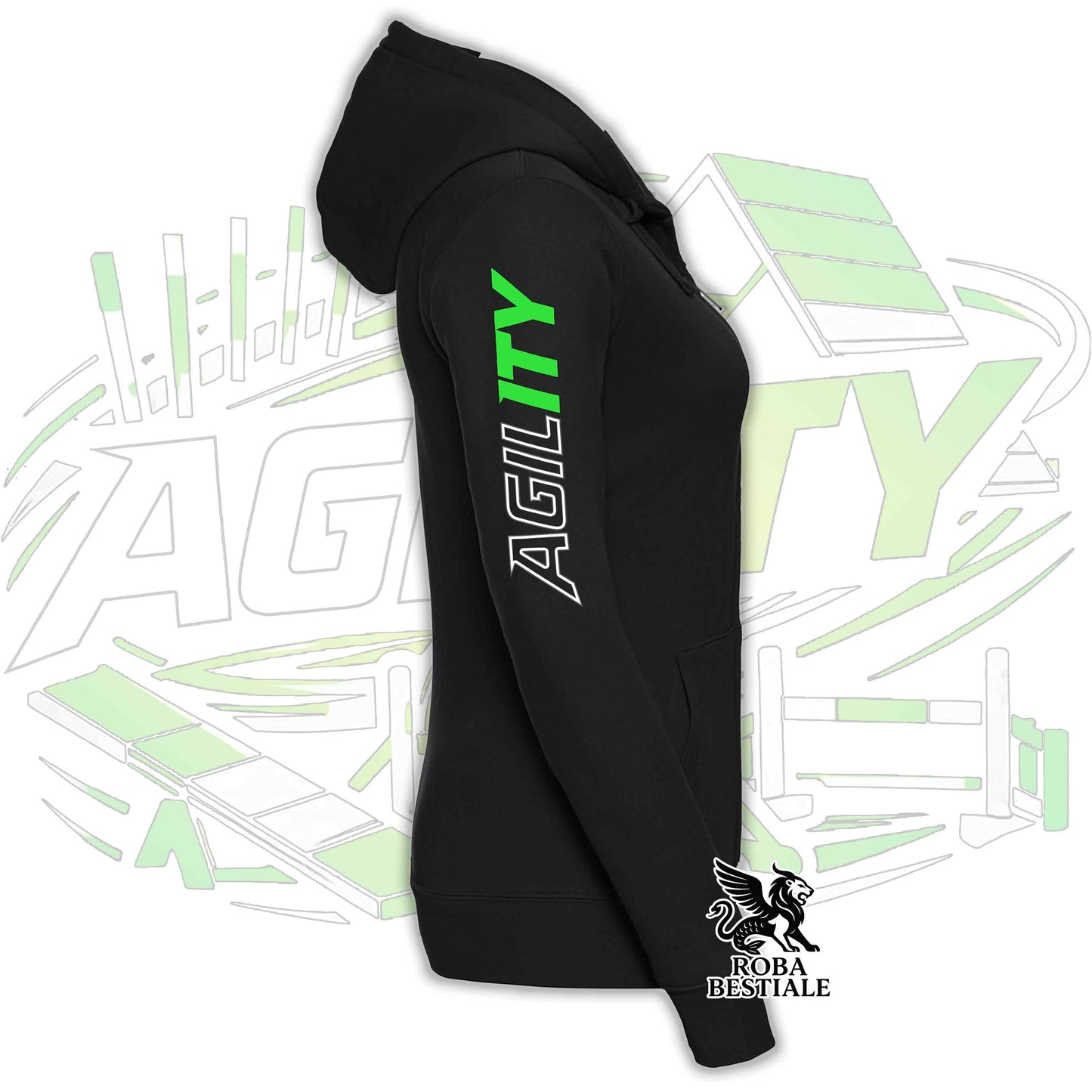 PURE AGILITY Hoodie - GREEN Print - Hooded and Full Zip, Men or Women, in many colors - from XS to 5XL