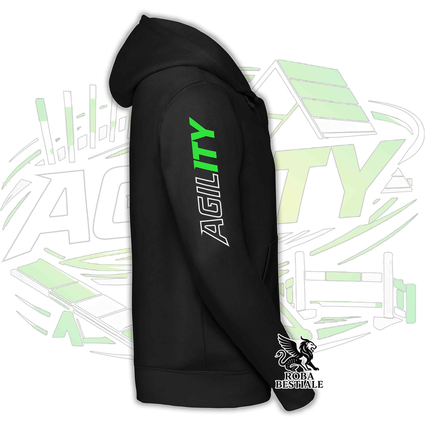 PURE AGILITY Hoodie - GREEN Print - Hooded and Full Zip, Men or Women, in many colors - from XS to 5XL