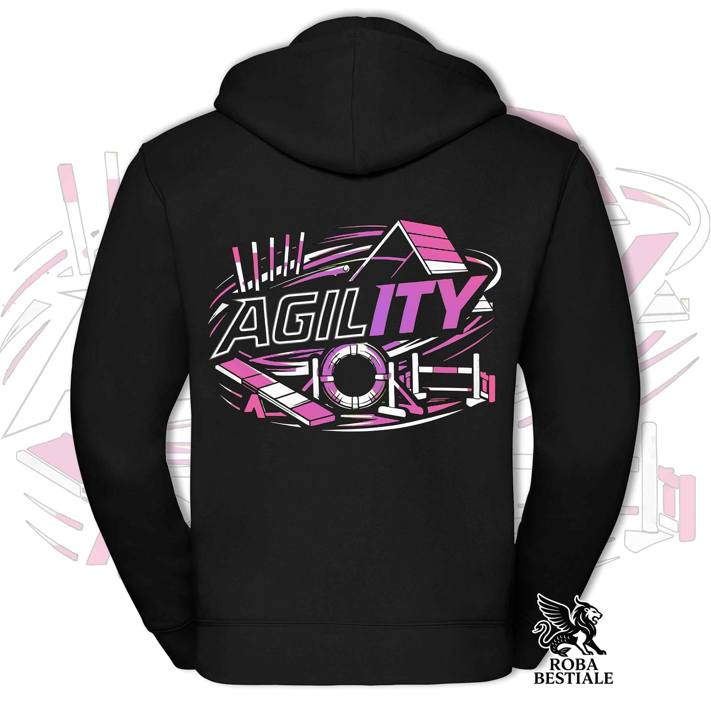 PURE AGILITY Sweatshirt - PINK Print - Hooded and Full Zip, Men or Women, in many colors - from XS to 5XL