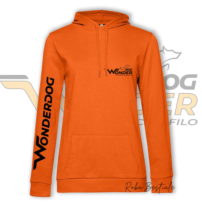 Felpa estiva WONDERDOG - ARANCIONE, Con Cappuccio - UOMO o DONNA - dalla XS alla 5XL