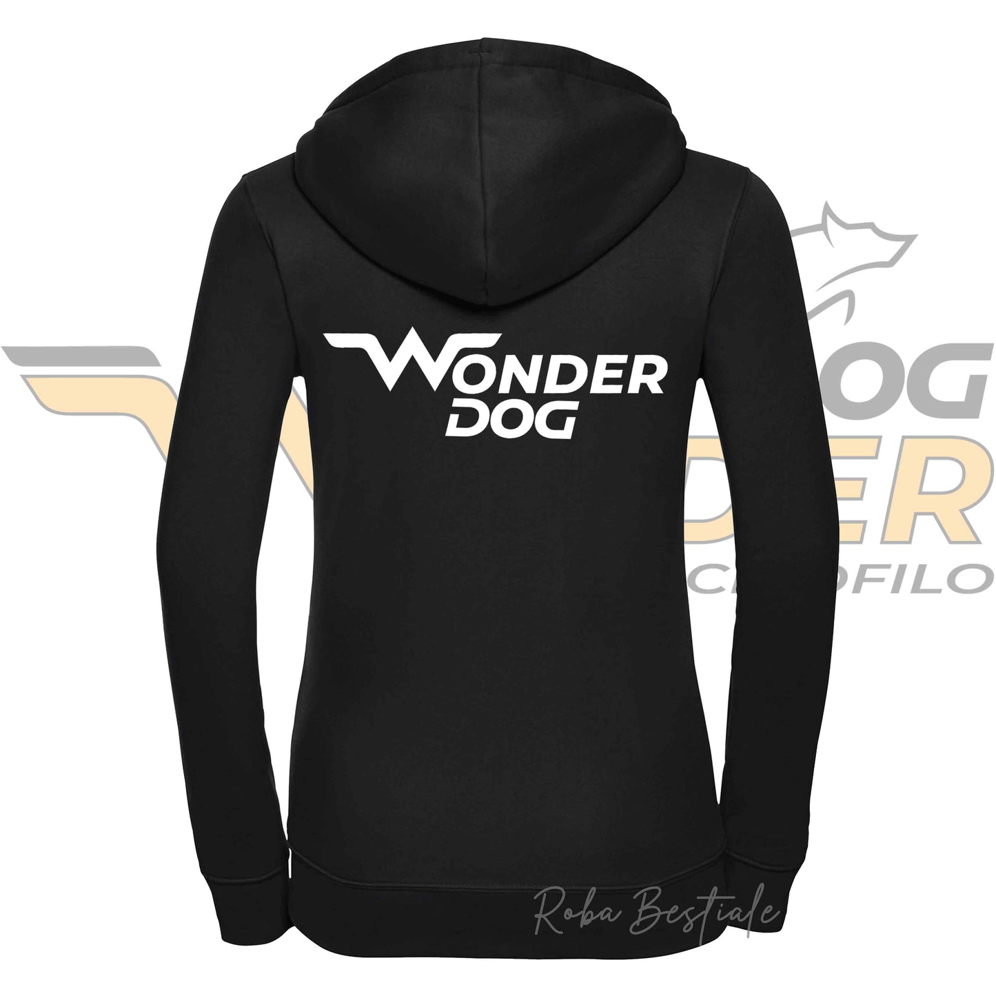 Felpa Invernale WONDERDOG - NERA, FULL ZIP, Con Cappuccio - UOMO o DONNA - dalla XS alla 5XL