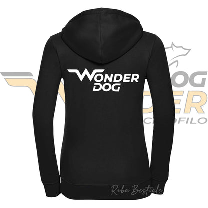 Felpa Invernale WONDERDOG - NERA, FULL ZIP, Con Cappuccio - UOMO o DONNA - dalla XS alla 5XL