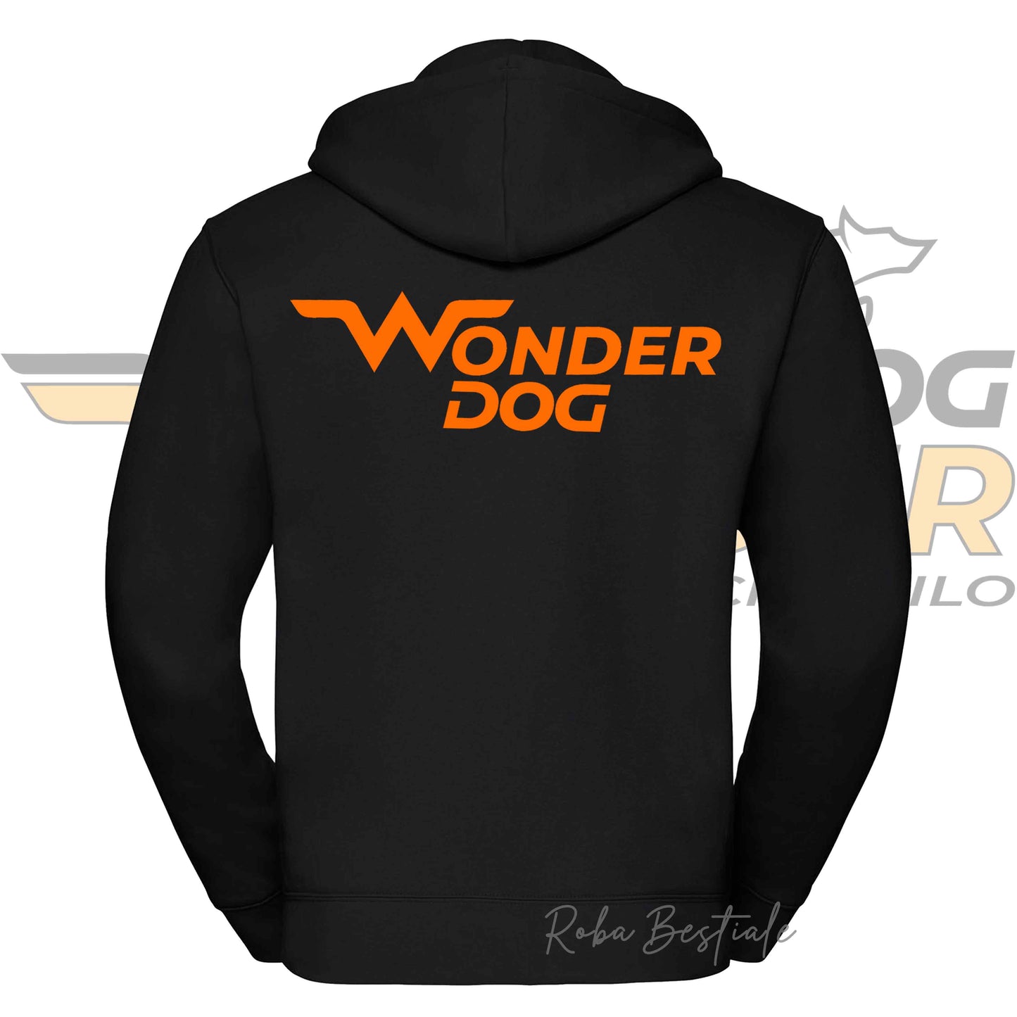 Felpa Invernale WONDERDOG - NERA, FULL ZIP, Con Cappuccio - UOMO o DONNA - dalla XS alla 5XL
