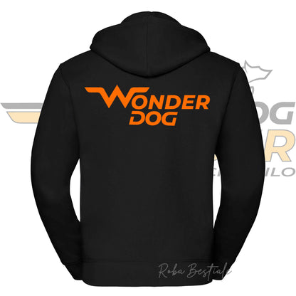 Felpa Invernale WONDERDOG - NERA, FULL ZIP, Con Cappuccio - UOMO o DONNA - dalla XS alla 5XL