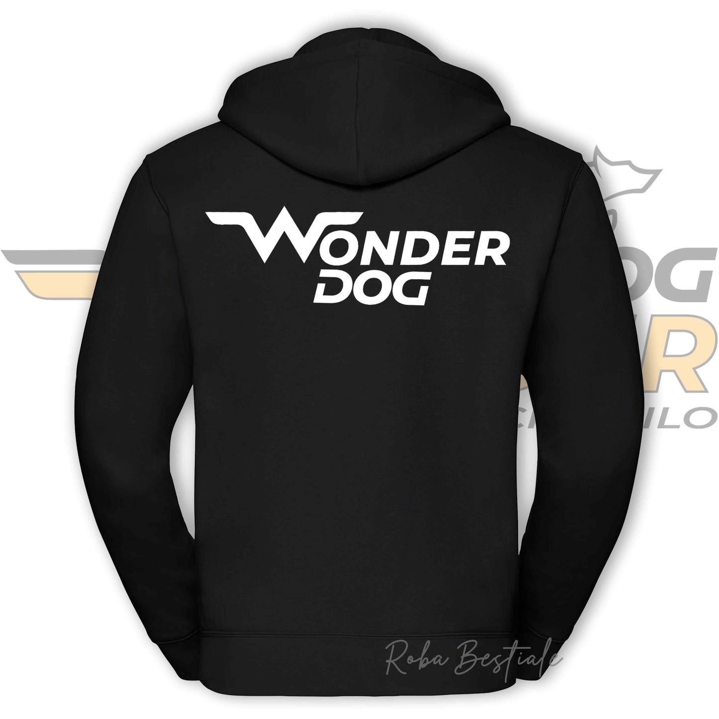 Felpa Invernale WONDERDOG - NERA, FULL ZIP, Con Cappuccio - UOMO o DONNA - dalla XS alla 5XL