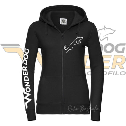 Felpa Invernale WONDERDOG - NERA, FULL ZIP, Con Cappuccio - UOMO o DONNA - dalla XS alla 5XL