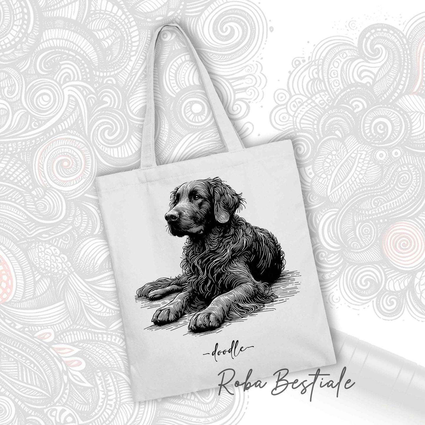 Shopper DOODLE Elegance - FLAT COATED RETRIEVER