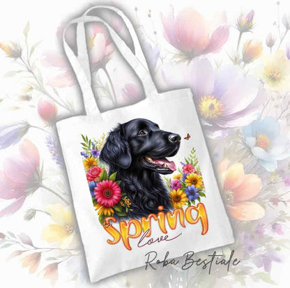 Tote Bag FLAT COATED RETRIEVER Noir - Collection Spring Love