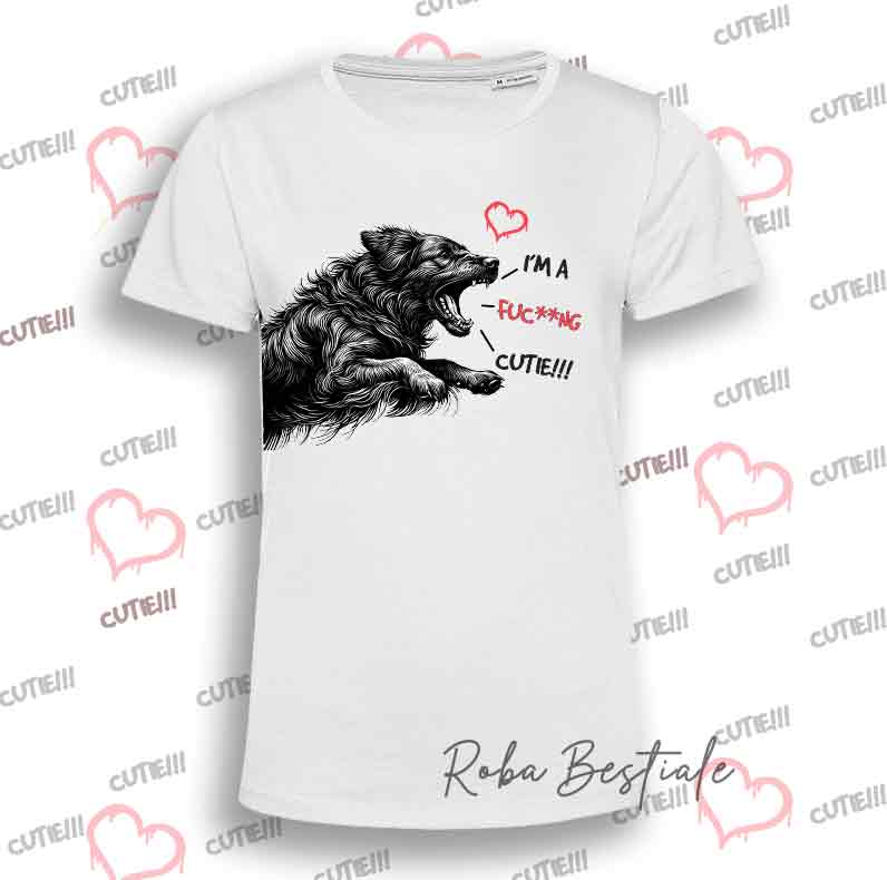 T-Shirt I'M A FUC**NG CUTIE - FLAT COATED RETRIEVER - Uomo o Donna - dalla XS alla 5XL