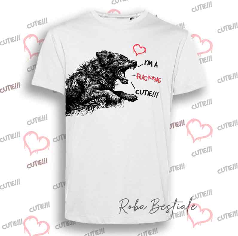 T-Shirt I'M A FUC**NG CUTIE - FLAT COATED RETRIEVER - Uomo o Donna - dalla XS alla 5XL