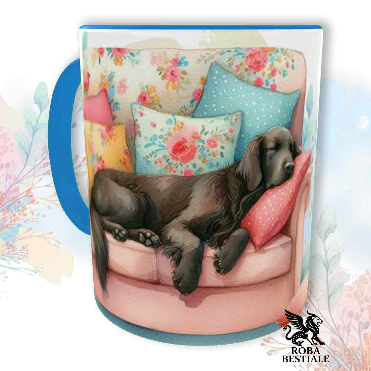 Tazza SOFT LIFE - FLAT COATED RETRIEVER Fegato - In Ceramica, colore a scelta - 330 ml