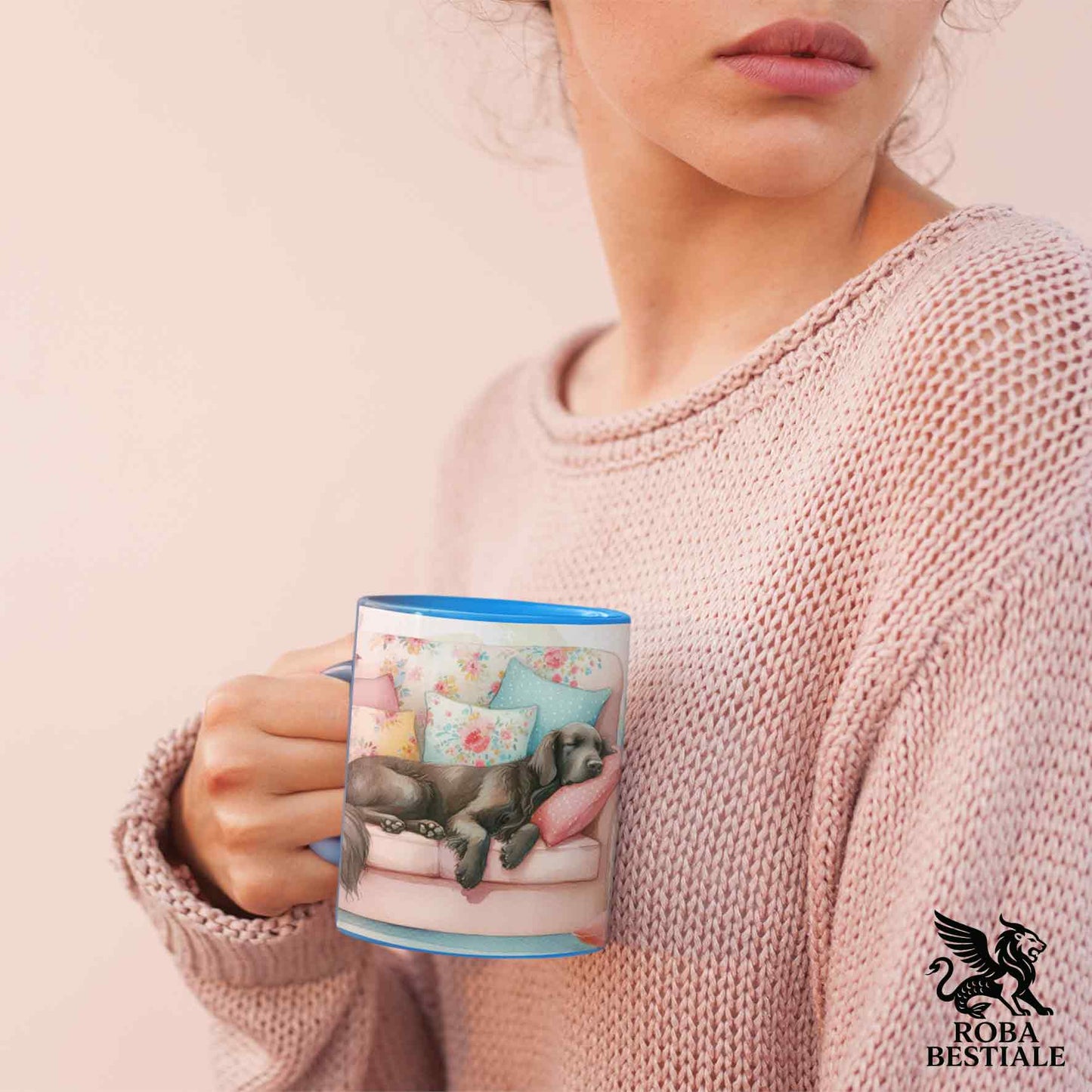 Tazza SOFT LIFE - FLAT COATED RETRIEVER Fegato - In Ceramica, colore a scelta - 330 ml