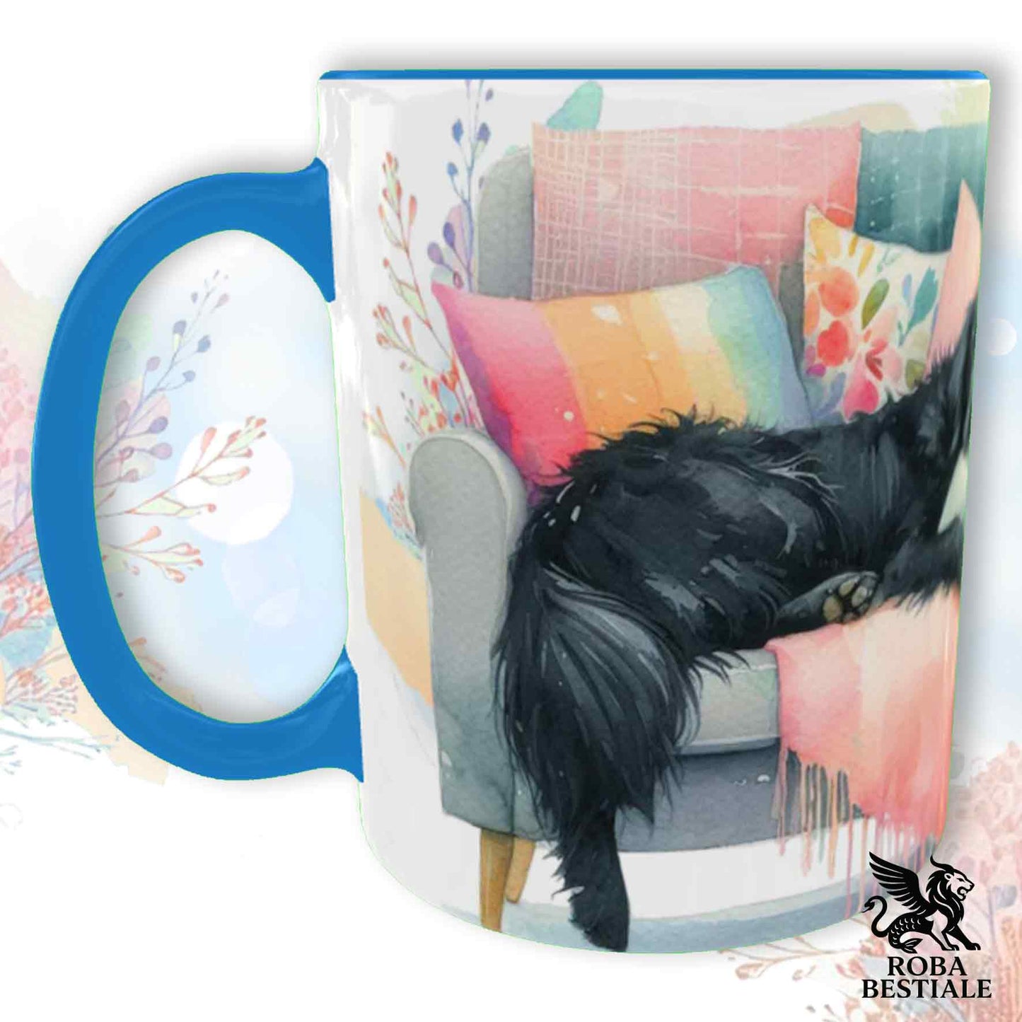 Tazza SOFT LIFE - FLAT COATED RETRIEVER Nero - In Ceramica, colore a scelta - 330 ml
