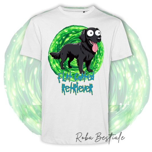 RICK &amp; MORTY - FLAT COATED RETRIEVER T-Shirt Black