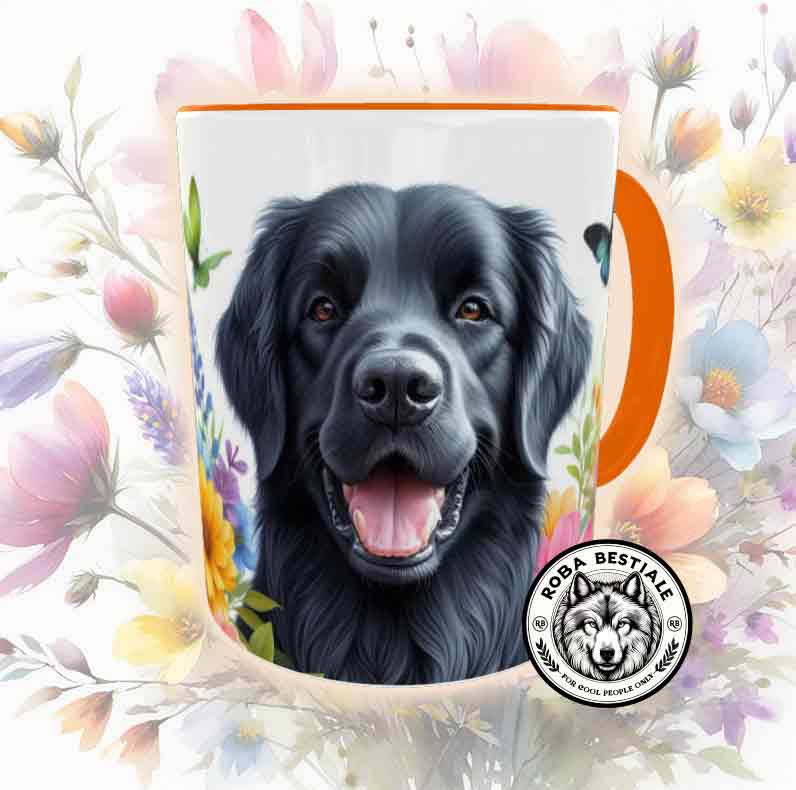 Tazza SPRING LOVE - FLAT COATED RETRIEVER Nero