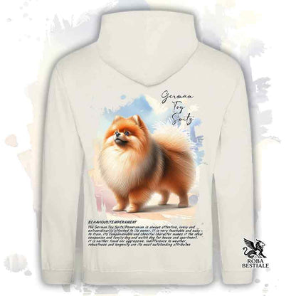 Felpa stampata con Spitz Tedesco Nano Toy arancio, colore beige con grafica Behavior
