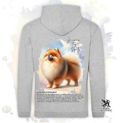 Felpa stampata con Spitz Tedesco Nano Toy arancio, colore grigio con grafica Behavior