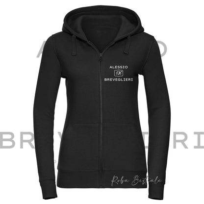 Felpa Invernale - ALESSIO BREVIGLIERI - PET PHOTOGRAPHER - Con Cappuccio e Full Zip, Uomo o Donna, Nera - dalla XS alla 5XL