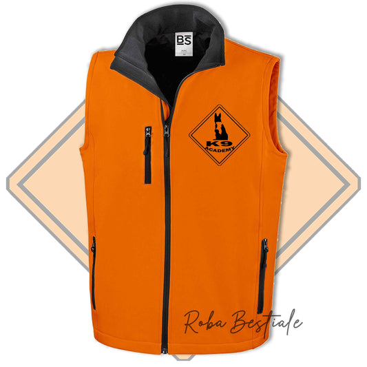 Gilet in SoftShell K9 ACADEMY - Unisex - Nero o Arancione, dalla XS alla 3XL
