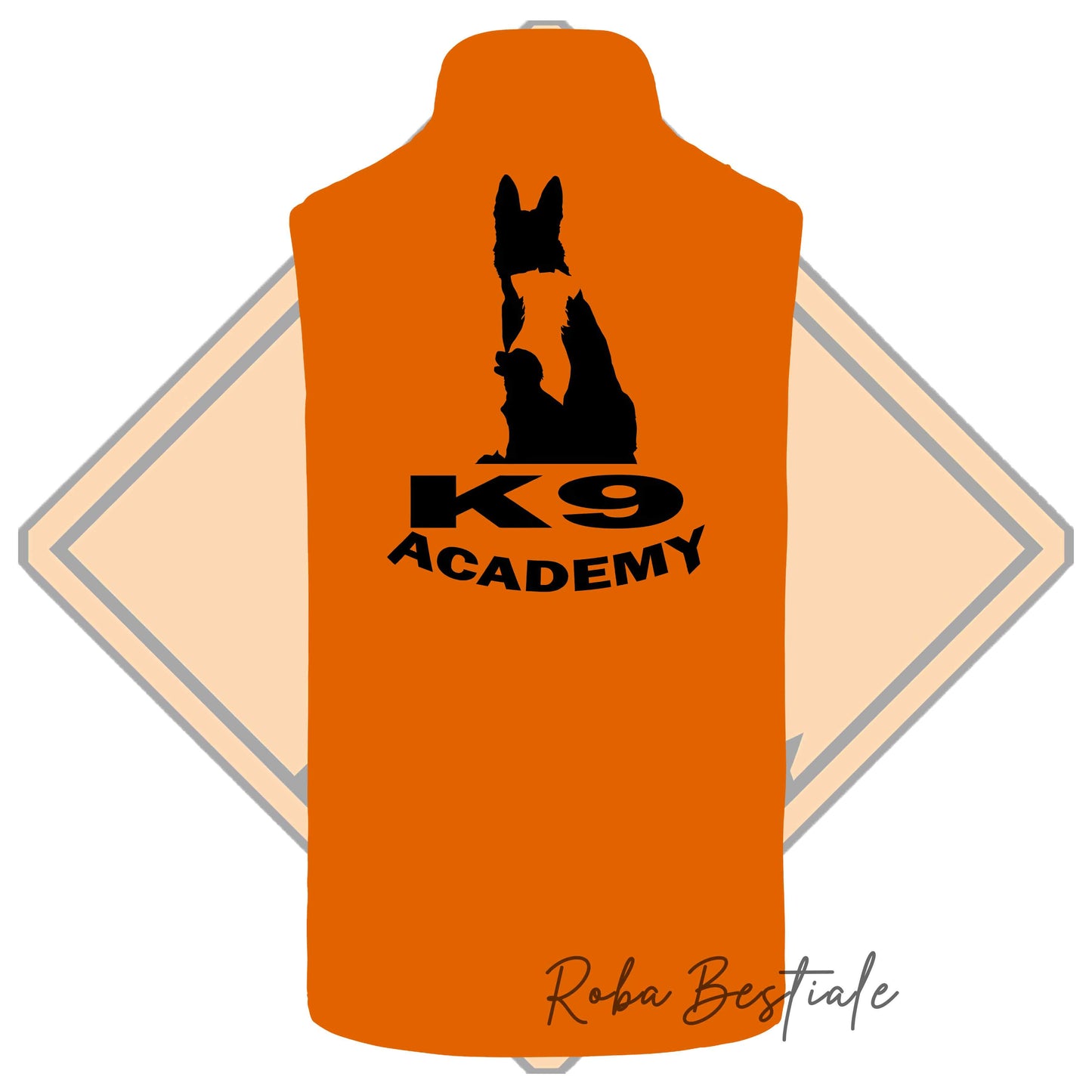 Gilet in SoftShell K9 ACADEMY - Unisex - Nero o Arancione, dalla XS alla 3XL