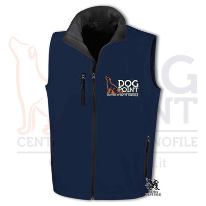 Gilet DOG POINT - in SoftShell, Unisex - Blue Navy -  dalla XS alla 3XL