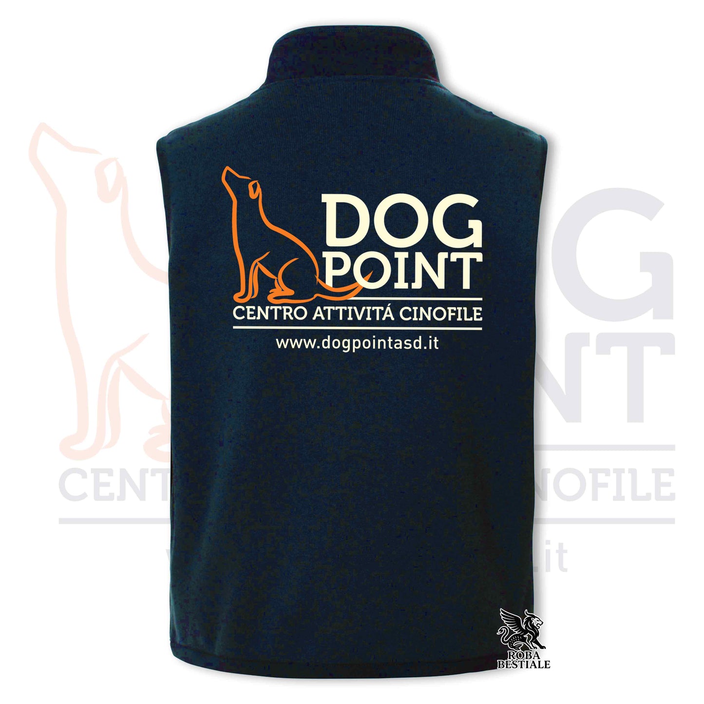 Gilet DOG POINT - in SoftShell, Unisex - Blue Navy -  dalla XS alla 3XL