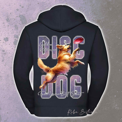 Felpa APTITUDE - DISC DOG - GOLDEN RETRIEVER - Con Cappuccio e Full Zip, Uomo o Donna, in tanti colori - dalla XS alla 5XL