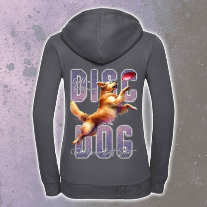 Felpa APTITUDE - DISC DOG - GOLDEN RETRIEVER - Con Cappuccio e Full Zip, Uomo o Donna, in tanti colori - dalla XS alla 5XL