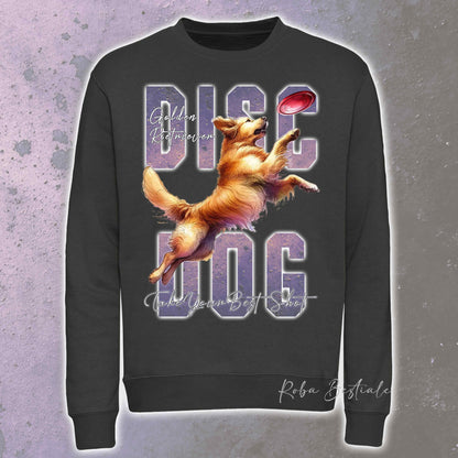 Felpa Invernale APTITUDE - DISC DOG - GOLDEN RETRIEVER - Girocollo, Unisex, in tanti colori! - dalla XS alla 3XL