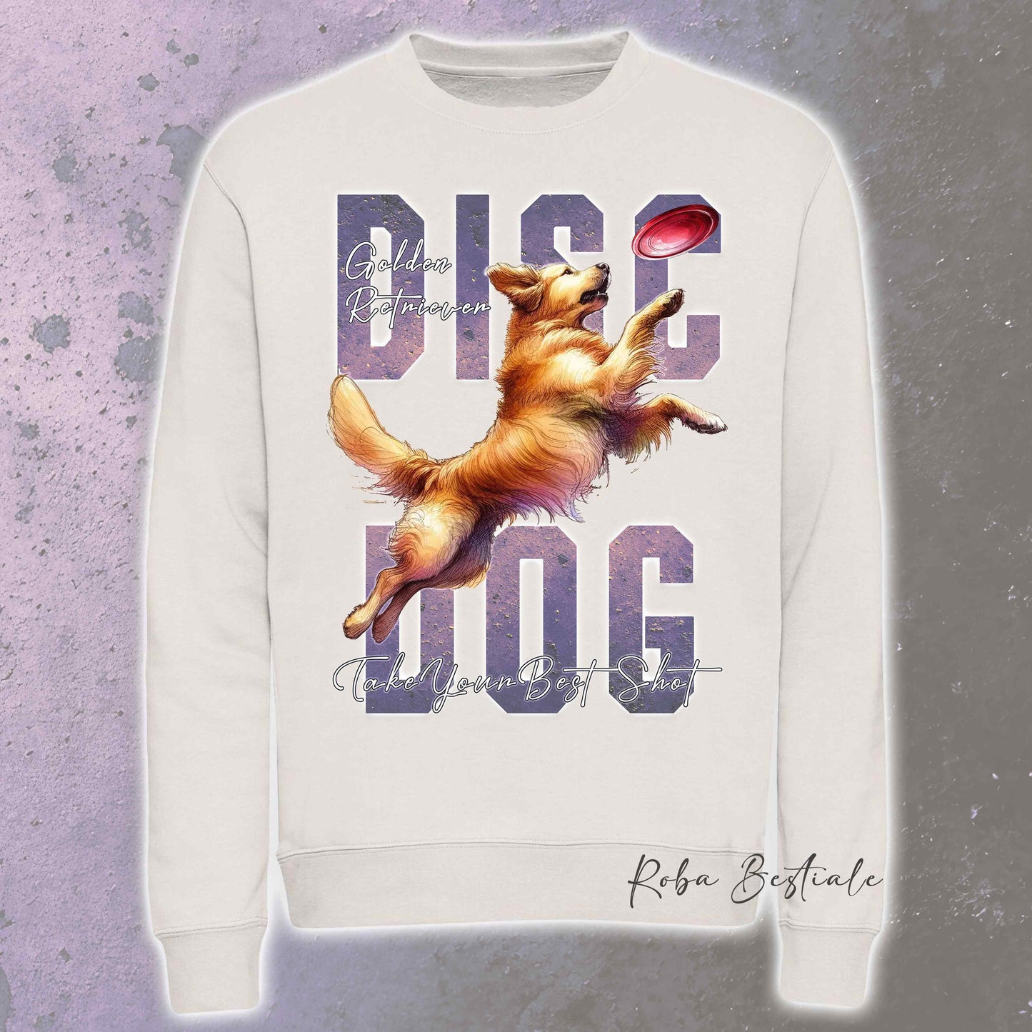 Felpa Invernale APTITUDE - DISC DOG - GOLDEN RETRIEVER - Girocollo, Unisex, in tanti colori! - dalla XS alla 3XL