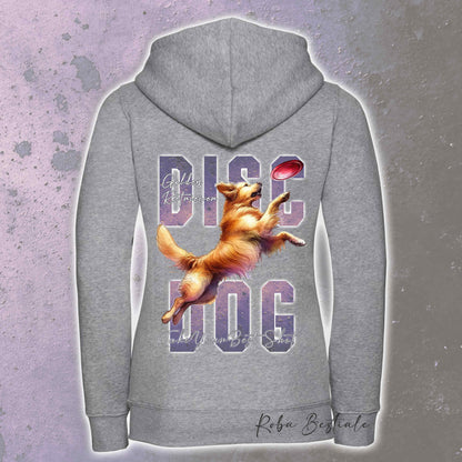 Felpa APTITUDE - DISC DOG - GOLDEN RETRIEVER - Con Cappuccio e Full Zip, Uomo o Donna, in tanti colori - dalla XS alla 5XL