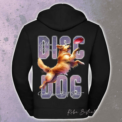 Felpa APTITUDE - DISC DOG - GOLDEN RETRIEVER - Con Cappuccio e Full Zip, Uomo o Donna, in tanti colori - dalla XS alla 5XL