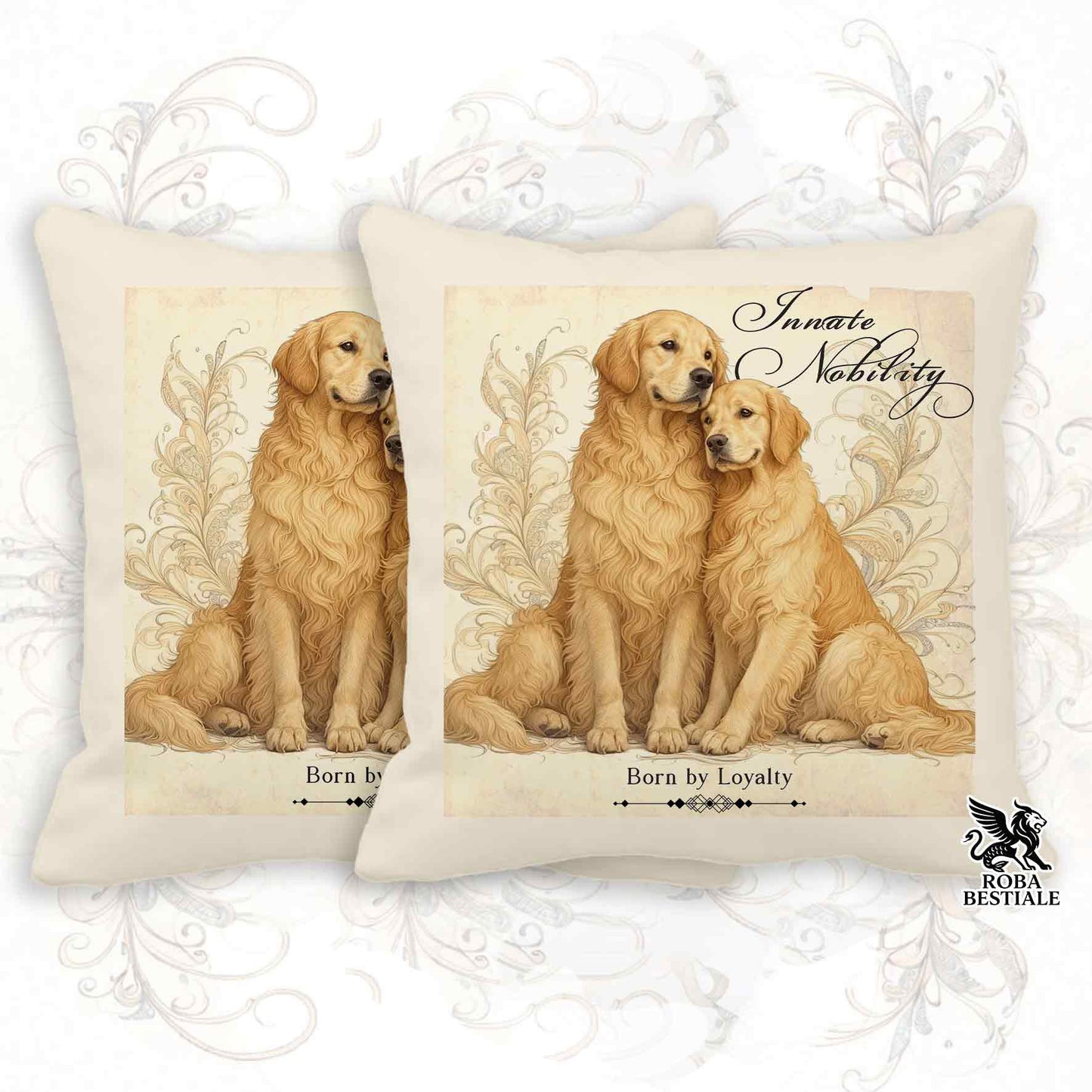 Cuscino NOBILITY - GOLDEN RETRIEVER - 100% Tela di Cotone - 40x40 cm