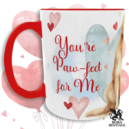 Tazza LOVE ME - GOLDEN RETRIEVER - In Ceramica, con dettagli Rossi - 330 ml