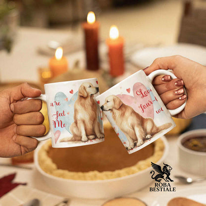 Tazza LOVE ME - GOLDEN RETRIEVER - In Ceramica, con dettagli Rossi - 330 ml