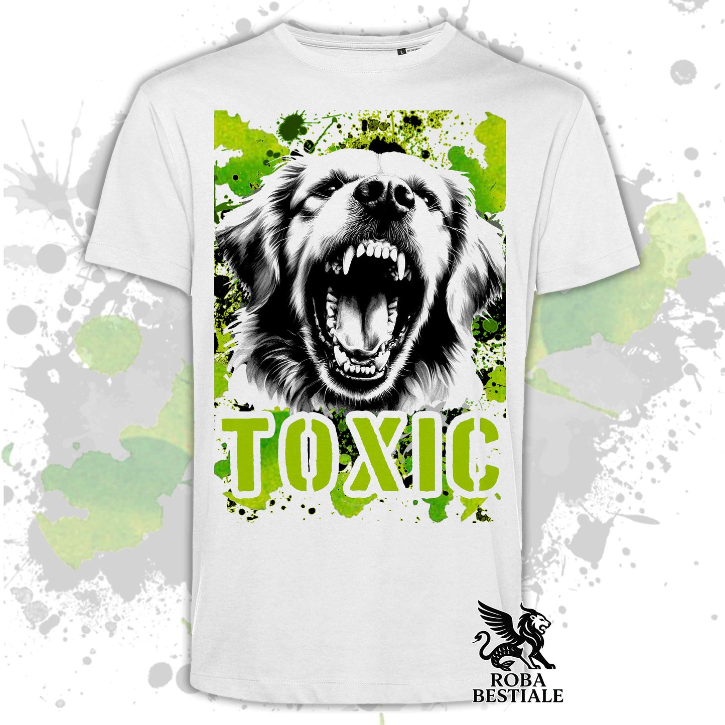 TOXIC T-Shirt - GOLDEN RETRIEVER - White or Beige, Men's or Women's - from XS to 5XL