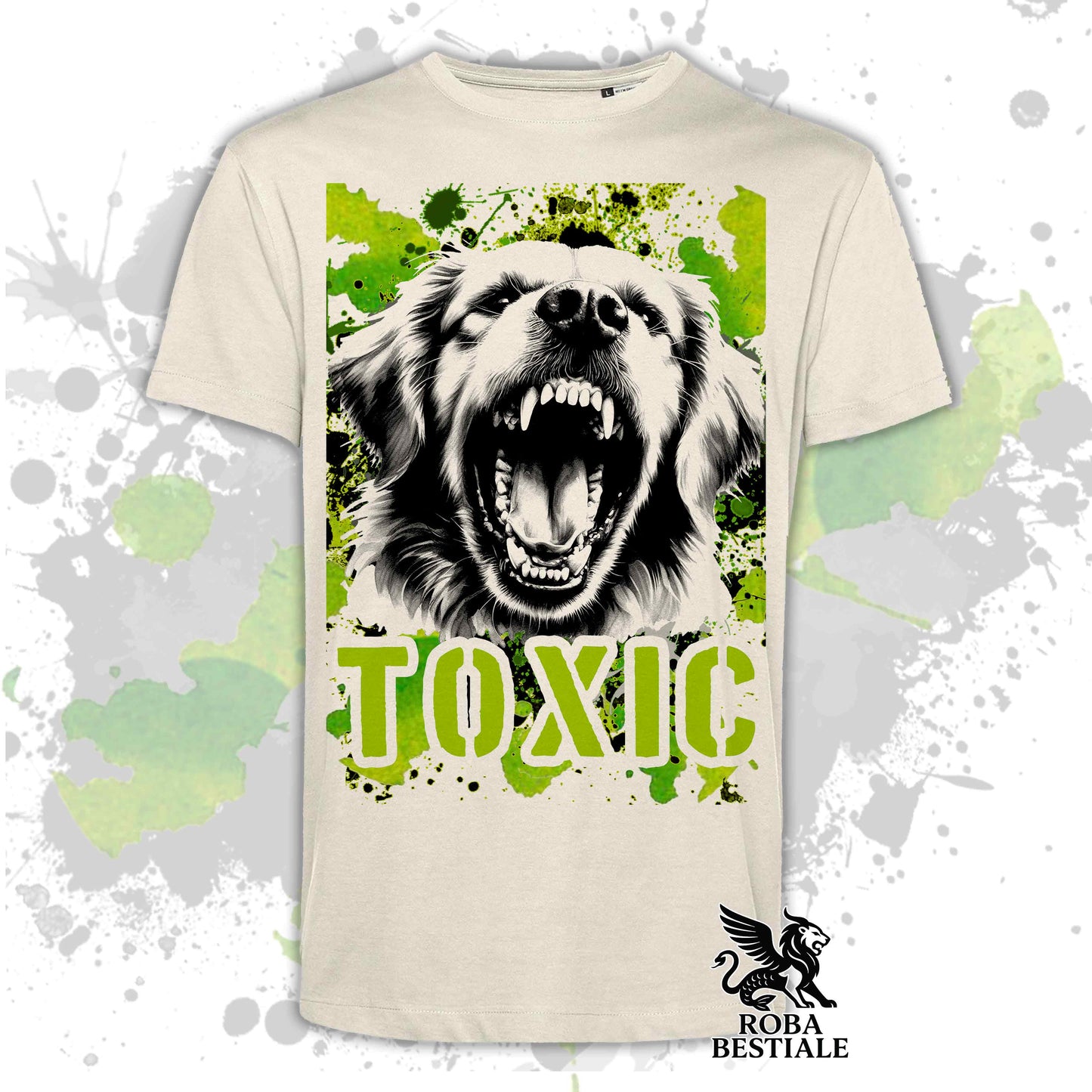 TOXIC T-Shirt - GOLDEN RETRIEVER - White or Beige, Men's or Women's - from XS to 5XL