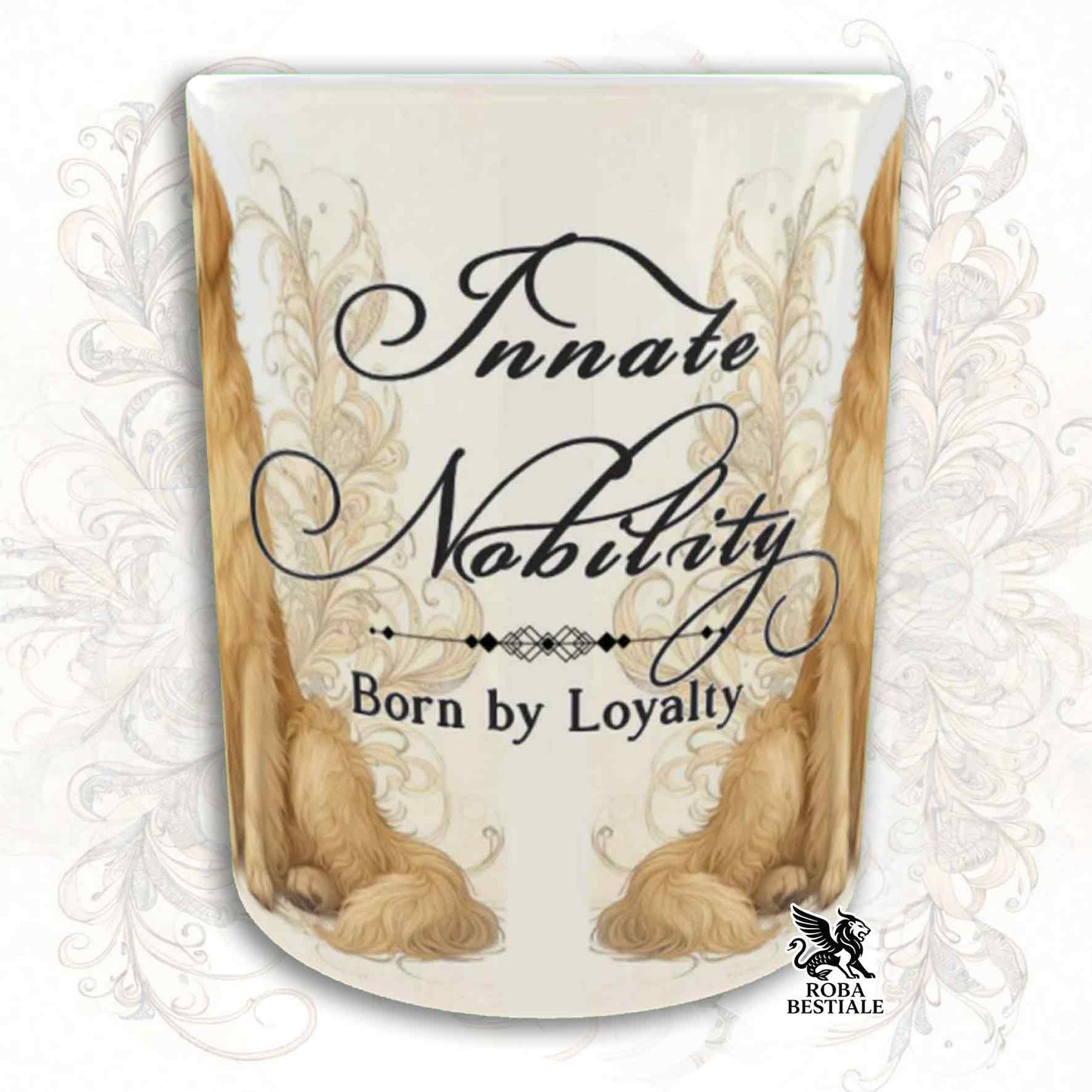 NOBILITY Mug - GOLDEN RETRIEVER - GOLD Handle - 330 ml - Ceramic