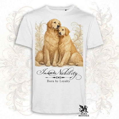 T-Shirt NOBILITY - GOLDEN RETRIEVER - Bianca o Beige, da Uomo o da Donna - dalla XS alla 5XL