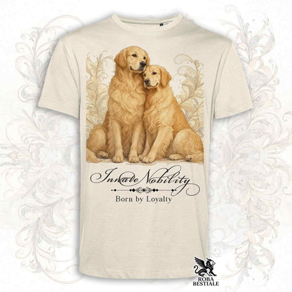 T-Shirt NOBILITY - GOLDEN RETRIEVER - Bianca o Beige, da Uomo o da Donna - dalla XS alla 5XL