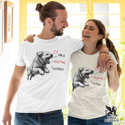 T-Shirt CUTIE - GOLDEN RETRIEVER - White or Beige, for Men or Women - from XS to 5XL