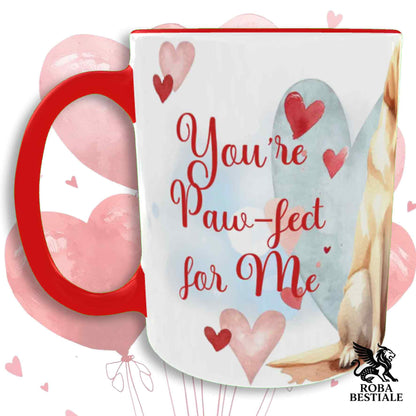 Tazza LOVE ME - LABRADOR RETRIEVER Giallo - In Ceramica, con dettagli Rossi - 330 ml