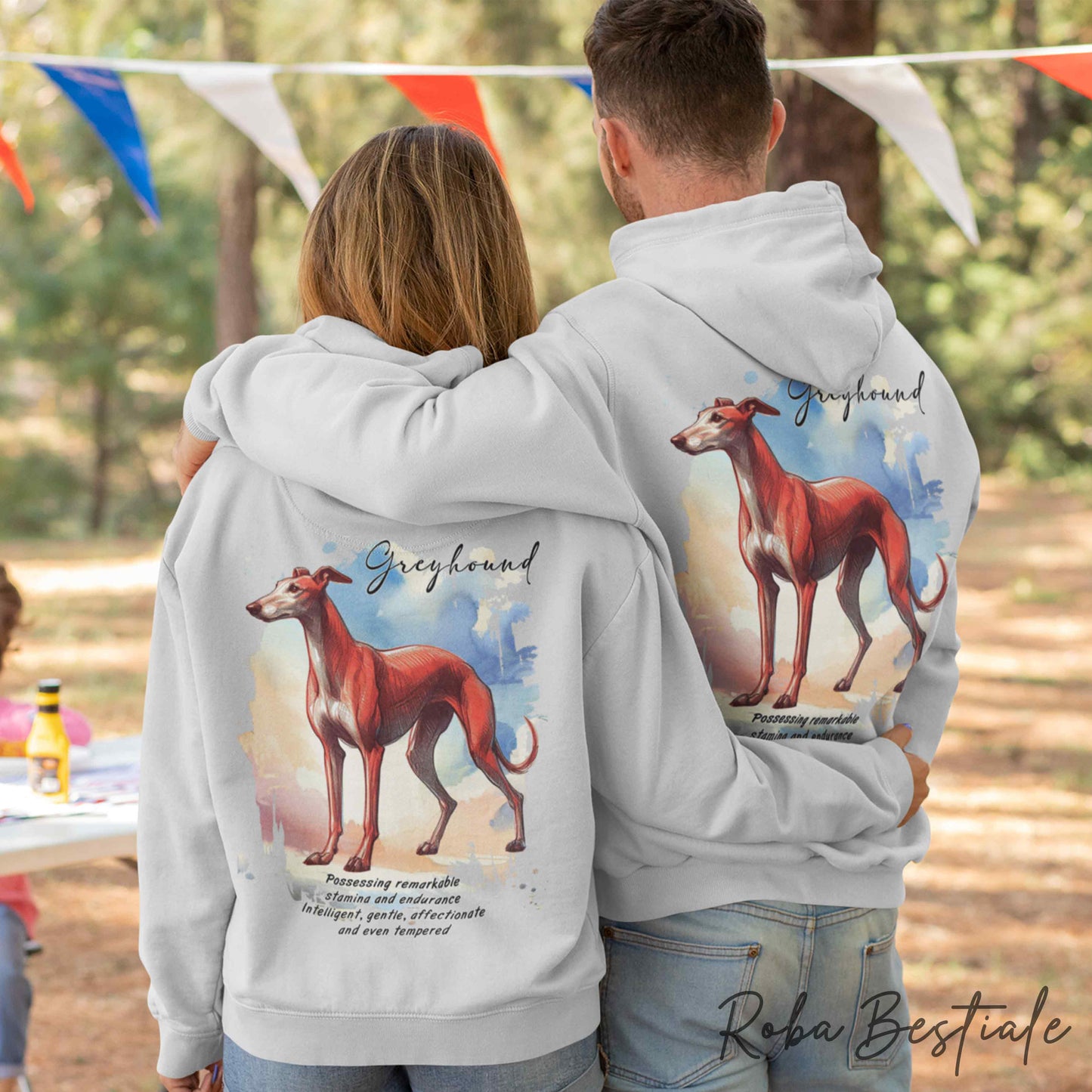 Felpa BEHAVIOR - GREYHOUND Rosso - Standard FCI - Unisex - Grigia - dalla XS alla 3XL