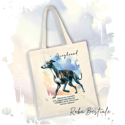 Shopper BEHAVIOR - GREYHOUND Tigrato - Standard FCI - Diversi colori disponibili, 100% Cotone