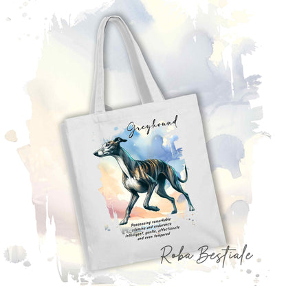 Shopper BEHAVIOR - GREYHOUND Tigrato - Standard FCI - Diversi colori disponibili, 100% Cotone