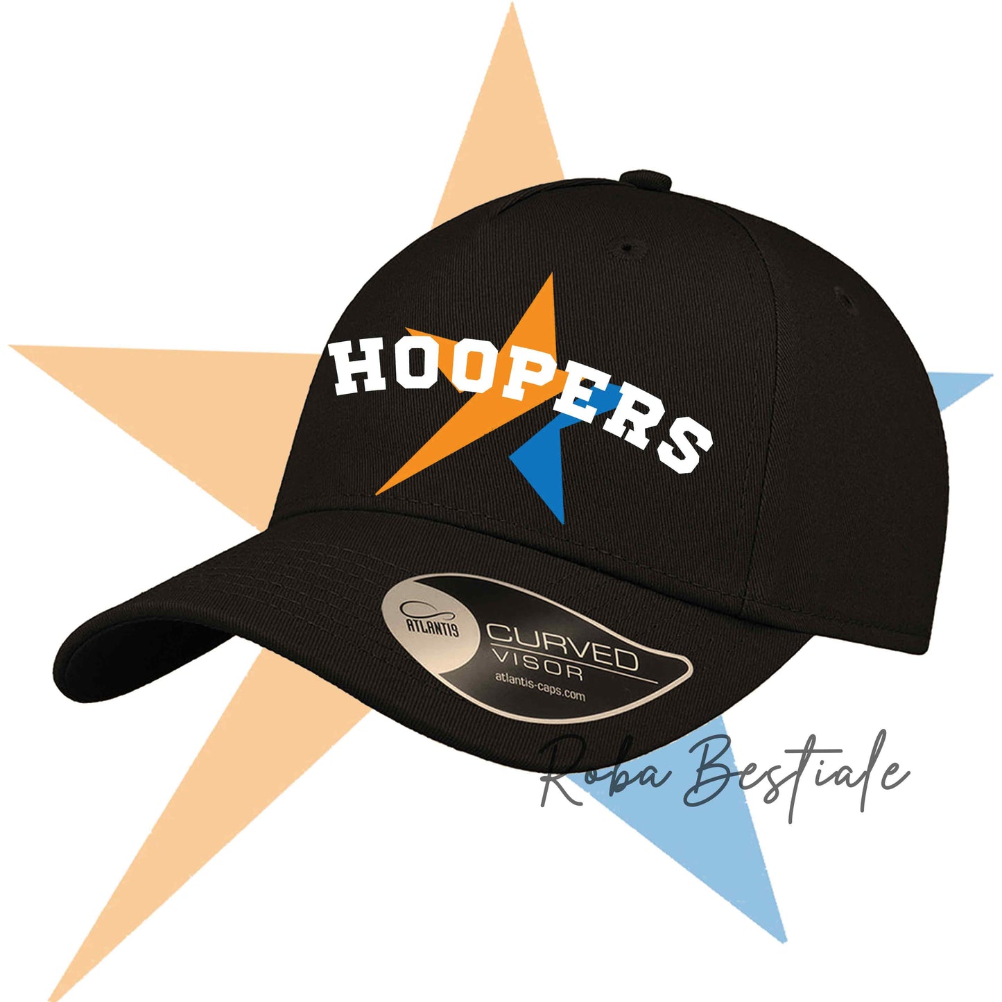 Cappellino STAR - HOOPERS - 100% Cotone - Nero