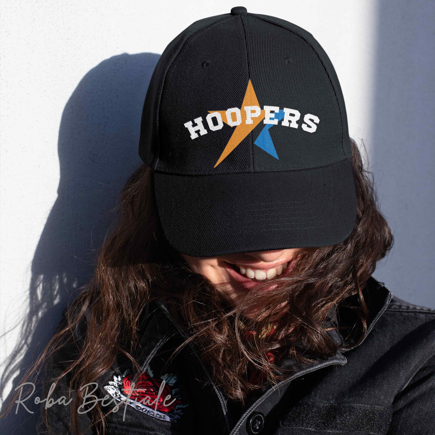 Cappellino STAR - HOOPERS - 100% Cotone - Nero