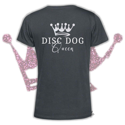 T-Shirt HRH - DISC DOG QUEEN - Uomo o Donna, HOT COLORS - Applicazioni BIANCO GLITTER! - dalla XS alla 5XL